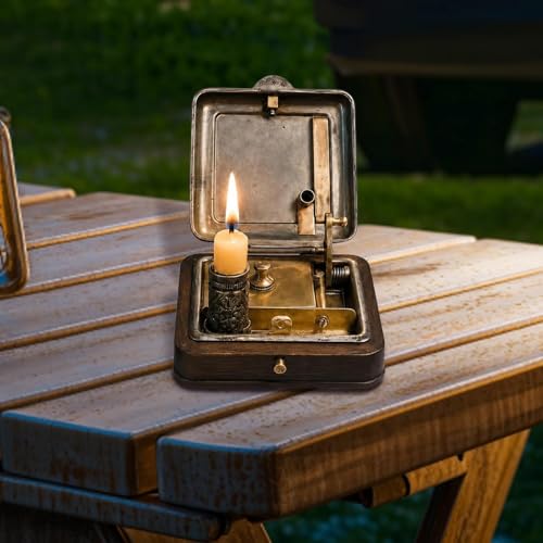 Boîte à bougies vintage pour décoration de table de mariage chic