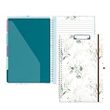 Hongri 8.5 x 14 Clipboard Folio with Legal Size Pads, Storage Clipboards with 5 Legal Dividers and 10 Pockets, Spiral Clip Board Portfolio, Office Supplies, School Supplies, Greener