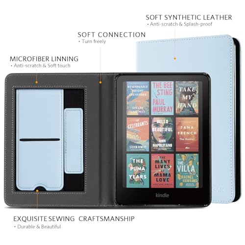 Image of CoBak Case with Stand for Ebook Readers - Durable PU Leather Cover with Auto Sleep Wake, Card Slot, Hand Strap Feature Kindle Paperwhite case