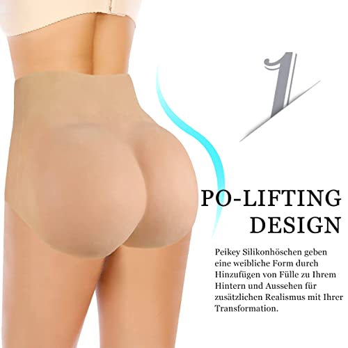 Peikey Silikon Höschen mit Gefälschte Vagina, Camel Toes für Mann, Versteckt Gaff Höschen, Crossdresser Boxer Briefs, Butt Lifter Shapewear Höschen für Transgender Cosplay CD – Bild 3