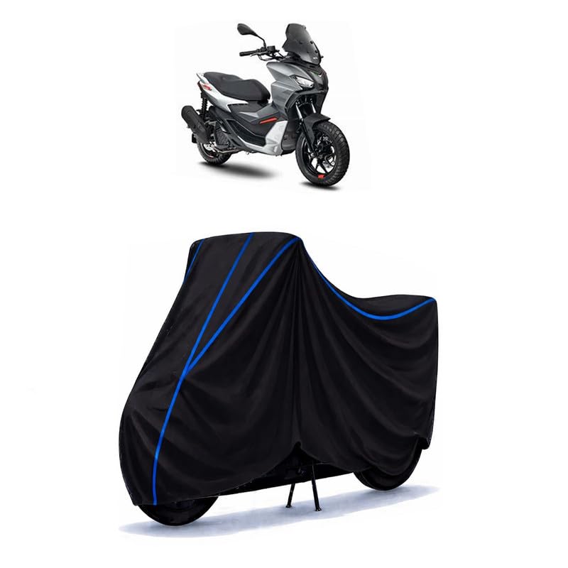 Image of Scooty Cover Water Resistant for SR GT | Universal Scooter & Bike Cover | Heavy Duty UV Dust, Rain & Scratch Protection | Elastic Fit All Weather Indoor Outdoor | Black with Blue Piping
