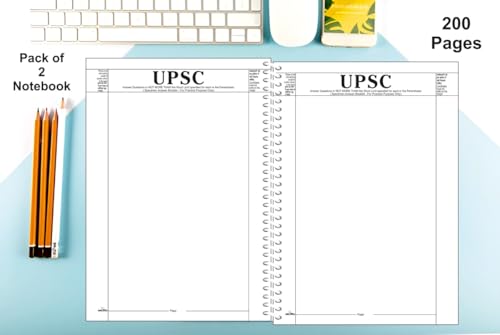 Image of amblitz UPSC Mains Answer Sheet | 200 Pages | Pack of 2 Notebooks | Blank with Pre-Printed Margin for Practice | Spiral Notebook | A4 Size | 70 GSM Thick Paper |