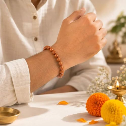 Image of Beaded Bracelet for Men & Women | Stretchable Handmade Prayer Meditation Yoga Wrist Bracelet | Stylish Everyday Wear | Free Size