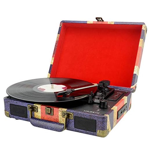 Majestic TT 43 BT USB SD AX - Valigetta Giradischi 33/45/78 giri portatile, bluetooth, ingressi USB/SD recorder, colore Bandiera UK