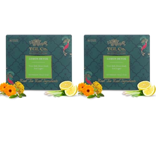 Image of TGL Co.Lemon Detox Green Tea Infusion (Pack Of 2, 16 Tea Bags Each)|Rich in Anti Oxidant | Refreshing | No Artificial flavor | Improve Digestion