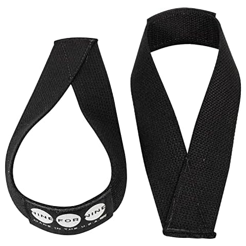 Nine For Nine Weight Lifting Straps (Made in the U.S.A.) 1.5" x 23" Deadlift Lifting Straps Increase Muscle Size and Strength (Olympic - Black) Cover