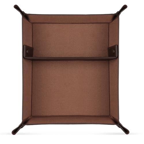 Londo Leder Taschenleerer - Vide Poche - Ledertablett Organizer, Praktische Aufbewahrungsbox - für Geldbörsen, Uhren, Schlüssel, Münzen, Handys und Büroausstattung