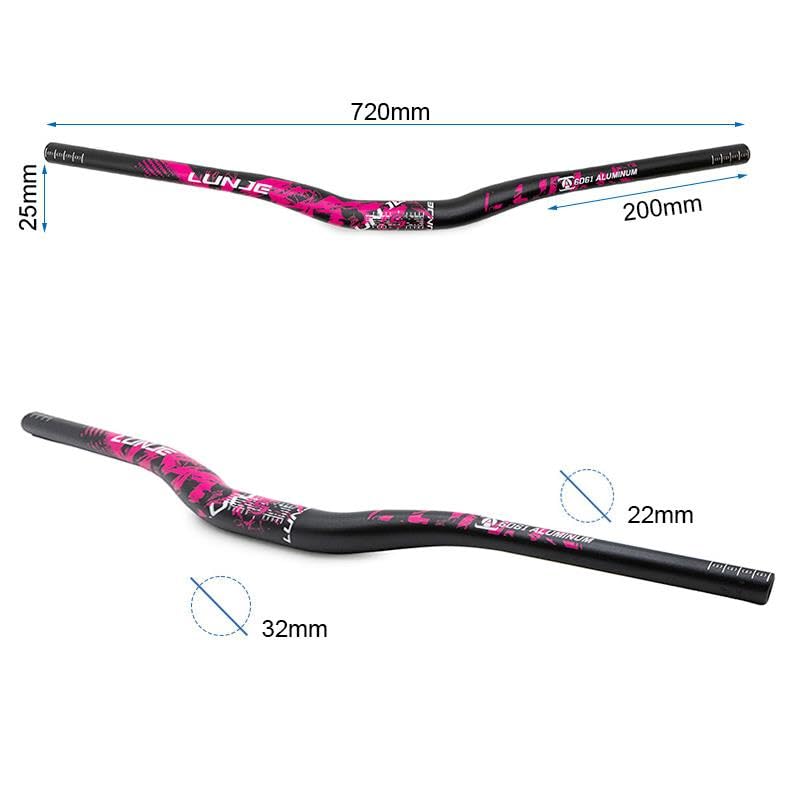 Compatibile con Manubrio Monopattino Elettrico da 720 mm con elevazione 25 mm nero-rosa
