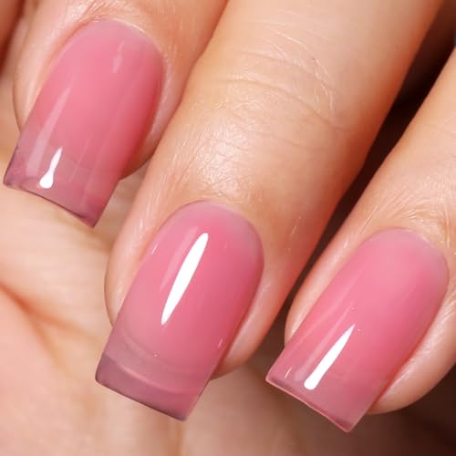 Imtiti Jelly Gel Nail Polish, Sheer Nude Pink Color UV/LED Soak Off Translucent Gel Polish for DIY Nail Art Manicure at Home, Suitable for All Skin Tones(0.34 Fl Oz-957)