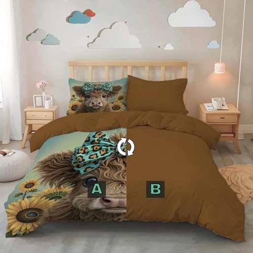 Parure de Lit 220x240 Hypoallergique en Microfibre Douce Brun - 5
