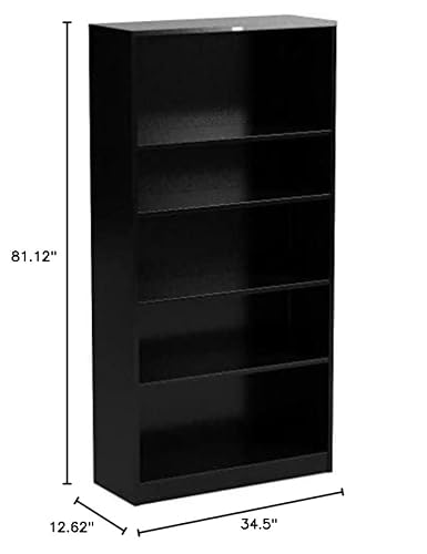 Hon Metal Bookcase - Bookcase With Two Shelves, 34-1/2W X 12-5/8D X 72H, Black (H) #TOP1