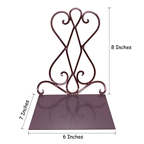 Anwenk Vintage Bookends Book Ends Bronze Heavy Duty Book Holders Long Base Luxury Art Retro Antique Style, W/Felt Pads To Protect Bookshelf Bookcase, Bronze #TOP4