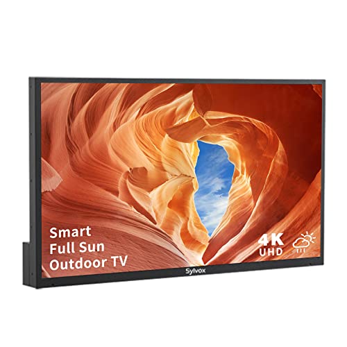 Sylvox 55 inch Outdoor TV, 1500 nits Full Sun Outdoor Smart TV, 4K UHD