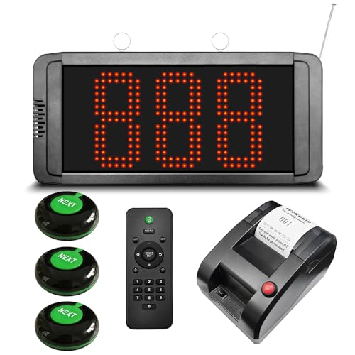 numero telecom Kit Eliminacode Completo 3 Cifre (Chiamata in Italiano) | Gestione Code Digitale & Chiamta Numeri Fila Attesa | Display+3 Pulsanti+Telecomando+Elimina Code Stampante | Per Negozio