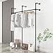 Industrial Pipe Clothing Rack On Wall,Moden Wall Mounted Closet Storage Rack,Hanging Clothes Retail Display Rack,Heavy Duty Steampunk Garment Racks,Black/B