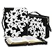 Wnbucioht Women Leather Black Bible Cases Cow Print Bible Holer for Men Fashion Women Bible Crossbody Bag with Handle and Strap Organizer Church Carrying Case M
