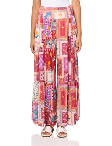 Angie Women's Smocked Waist Tiered Wide Leg Pant