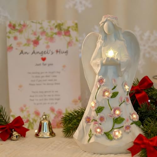 LEGIFO Guardian Angel Figurines with Light Star Battery Operated Angel