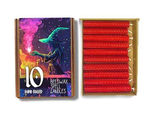 Juego de 10 velas de hechizos de cera de abeja de 10 cm (14