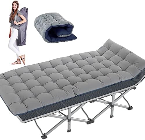 Oeyal Folding Camping Cots for Adults, Folding Cots for Sleeping, Portable Travel Camp Cots Guest Bed, Heavy Duty Sleeping Cot with Mattress and Carry Bag for Indoor & Outdoor Use