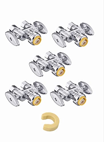 Image of 5Pcs EFIELD 1 /2 inchPush x Dual 3 /8 inchOD Straight Stop Valve(PF-VALVE039-5)