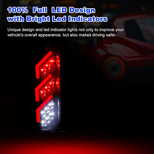 Roxx Full Led Tail Lights Assembly For 1988-1999 Chevy C/K 1500 2500 3500/1992-1999 Chevy Suburban/Tahoe, 1988-1999 Gmc C/K 1500 2500 3500/1992-1999 Gmc Suburban/Yukon (Smoke #TOP1