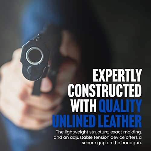 Desantis Mini Scabbard, Gun Holster With Secure Grip, Fits Smith & Wesson J-Frame, Carry Behind The Hip, Leather Molded Pistol Holster, Tension Device, Right Hand Draw, Unisex, Black #TOP3