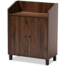 Baxton Studio Shoe Cabinets, One Size, Walnut