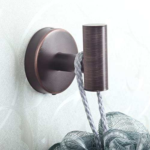 Image of Homagic Bathroom Robe Towel Hooks Coat Wall Hook Stainless Steel Heavy Duty Door Hanger Clothes Cabinet Closet Sponges Hook for Bathroom Bedroom Kitchen Hotel Pool 4 Packs (Oil Rubbed Bronze)