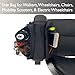 Zipr Wheelchair Side Bag - Water Resistant Walker Chair Organizer Pouch Caddy Wheelchair Accessories - Durable Armrest Storage Bags for Mobility Scooter, Wheelchairs, Walkers - (Black)