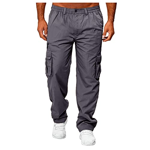 Endoradore Men's Multi-Pocket Pants Outdoor Cargo Jogger Pant Work Hiking Tactical Loose Straight Trousers Sweatpants #TOP1