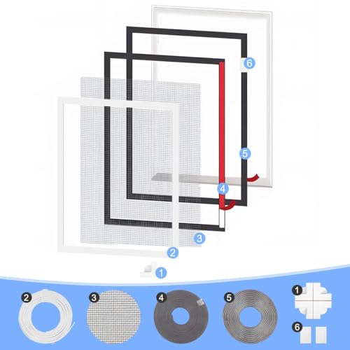 Fliegengitter Fenster Magnetisch, Diy Insektenschutz Magnet, Zuschneidbar Bis 120 X 130 Cm, Insektenschutz Fenster Ohne Bohren, Glasfaser-Mesh