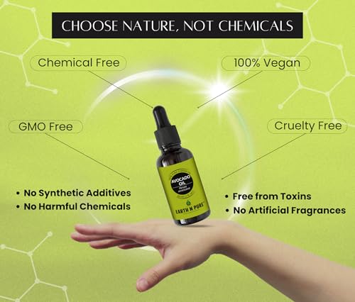 Image of Earth N Pure Avocado Oil Cold Pressed, Natural and Therapeutic Grade for Hair and Skin - 100 ml
