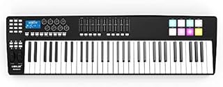 MIDI Controller,KOCAN PANDA61 Portable 61-Key USB MIDI Keyboard Controller 8 RGB Colorful Backlit Trigger Pads with USB Cable,USB MIDI Controller