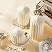 Conelist Set of 3 White Ribbed Pillar Candles Soy Wax Scented Ribbed Candles Includes 2.8, 4.2 and 5.1 Inches Heights Decorative Romantic Wedding Decoration for Couple Home Birthday Gift