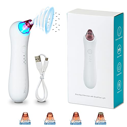 Blackhead Remover, Facial & Nose Pore Cleaner, Electric Acne Comedone Whitehead Extractor Tool,3 Suction Powers & 4 Suction Probes,USB Rechargeable Blackhead Remover Kit for Women & Men