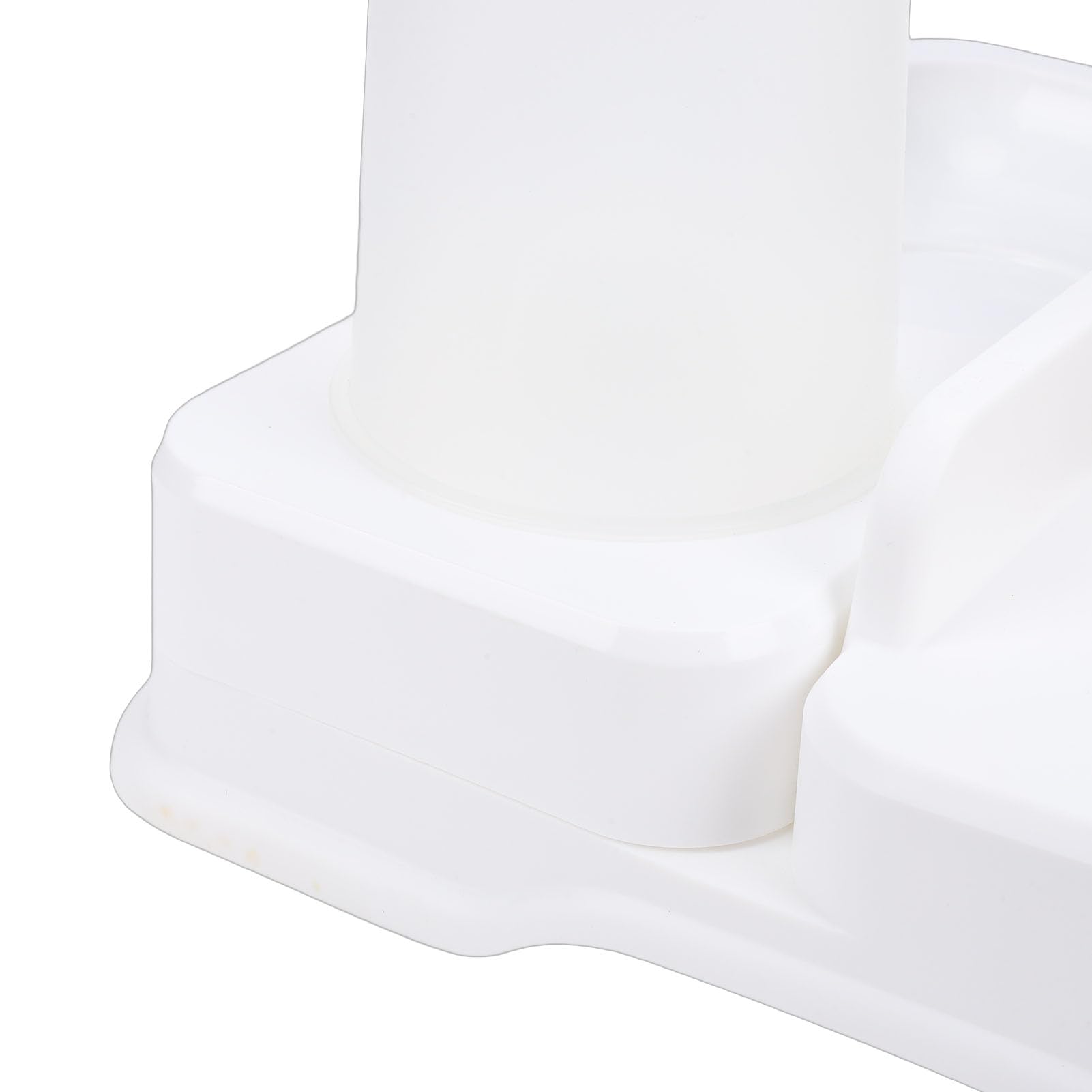 Tnfeeon Distributore di Acqua per Mangiatoia Materiali Sicuri per Piccoli Animali Domestici Mangiatoia per Gatti per Alimenti Secchi per Gatti da Interno, 11,81x11,91x2,17 Pollici (WHITE)