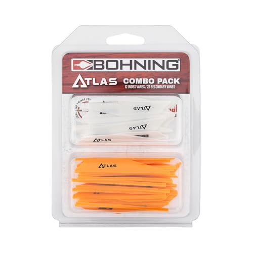 Palettes Bohning Atlas AR 1000 pack de 36 vannes pour flèches blanc et orange