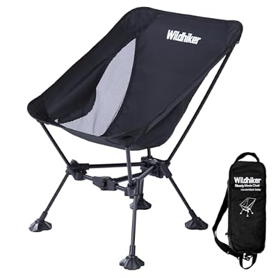 Wildhiker SteadyMode Compact Folding Camping Chair, Go-Anywhere – Black