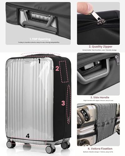 image for PUMHUBO No Disassembly Suitcase Covers for Luggage - Clear PVC Luggage