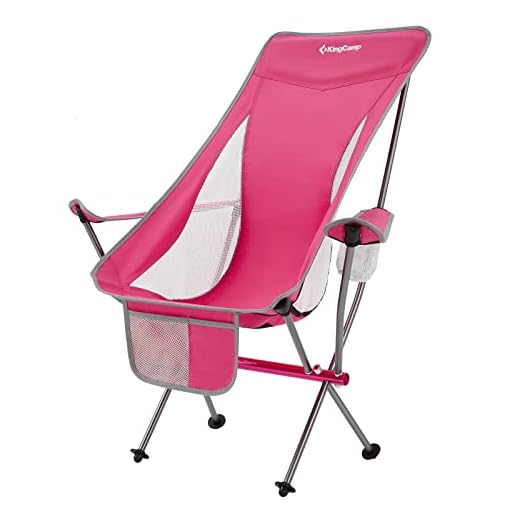 KingCamp Compact Camping Chairs for Adults Ultralight High Back Folding Portable Lawn Chairs Light Weight Camp Outdoor Chair with Armrest, Side Pocket, Headrast, Carry Bag, Support 265 Lbs