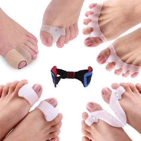 11 Piece Bunion Correctors and Toe Straightener Set - Extra Comfort Kit for Hallux Valgus, Hammer Toes, Bunion Pain and Foot Relief, Includes ebook and Toe stengthener Tool