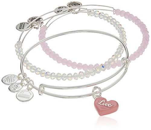 Alex and Ani Sweet Pink and Silver Bangle Bracelet
