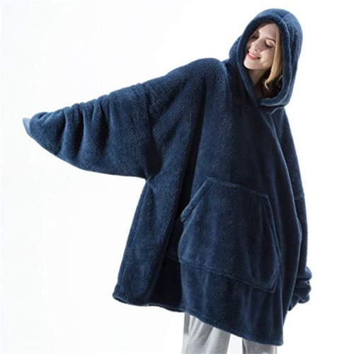 Oversized Wearable Blanket Hoodie Sweatshirt --Warm Pullover Flannel Blanket Jumper Fluffy Fleece Adults Hoody Blanket For Men & Women, Comfy Snuggle Hoodie Blanket Gift For Women (Grey) #TOP1