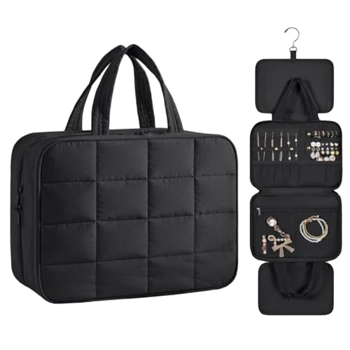 Neceser para Mujer,Impermeable con Múltiples Compartimentos | Bolsa De Maquillaje Portátil para Viaje | para Gimnasio Residencia Camping Maquillaje Joyería Pulsera Collar Pendientes Accesorios
