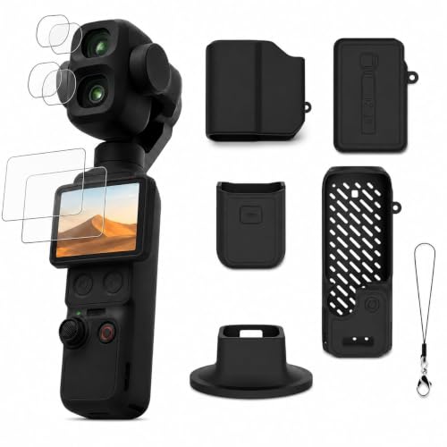 Newzerol �y2�Z�b�g6������z DJI Osmo Pocket 4P�V���R���P�[�X�{�X�^���h�{�����Y�E�X�N���[���K���X�t�B���� | �V���R���P�[�X �����Y�ی� �S���͕ی� �ϏՌ� �Ϗ� ����~�� �h�o �����f�U�C�� �A�N�Z�T���[ �����Y�ی�t�B����