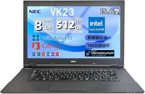 �y�����ςݕi�z�m�[�g�p�\�R�� NEC VersaPro VK23 15.6�^ Windows 11 & Office 2019 ���� �m�[�gPC ��6���� Core i3-6100U/8GB ������/SSD 512GB/WIFI/Bluetooth/HDM