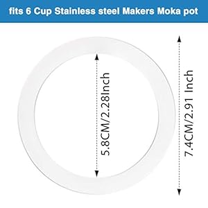 Moka express replacement funnel kit 3 packs gasket seals 1 stainless steel funnel with 1 pack stainless filter 6 cup  urban country home decor