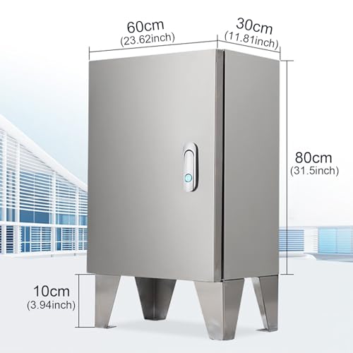 Stainless Steel Outdoor Electrical Enclosure Box, Waterproof High-Foot Junction Box, Secure Metal Lock Box for Electric Vehicle Charging, Durable Weatherproof Protection