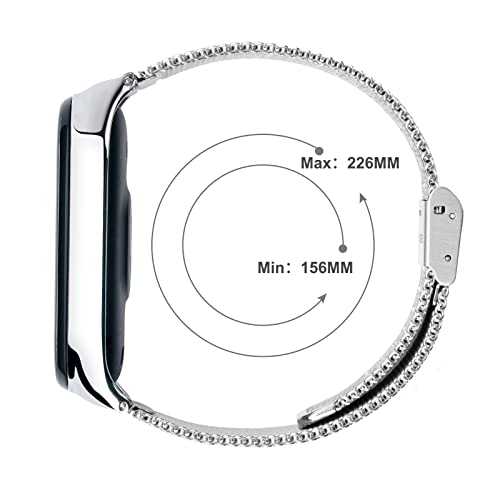 Ainiv Strap Replacement Compatible with Xiaomi Mi Band 7/Mi Band 6/Mi Band 5/Mi Band 4/Mi Band 3, 1/2/3/20pcs Silicone/Knitted/Stainless Steel Replacement Watchband Adjustable Sports Strap